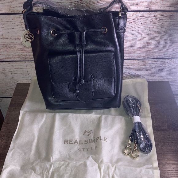 NWT Real Simple Style Black Saddle Bag - Picture 5 of 13